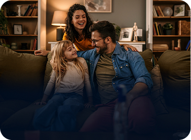 familia feliz en casa